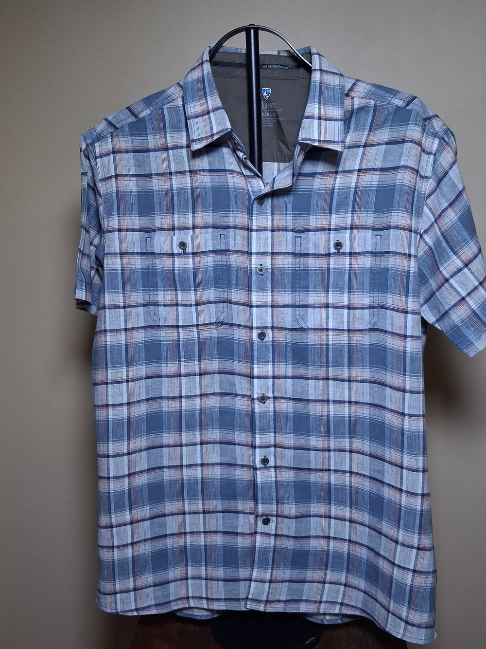 Kuhl Men’s Plaid Short Sleeve Button-Up Shirt; Size M